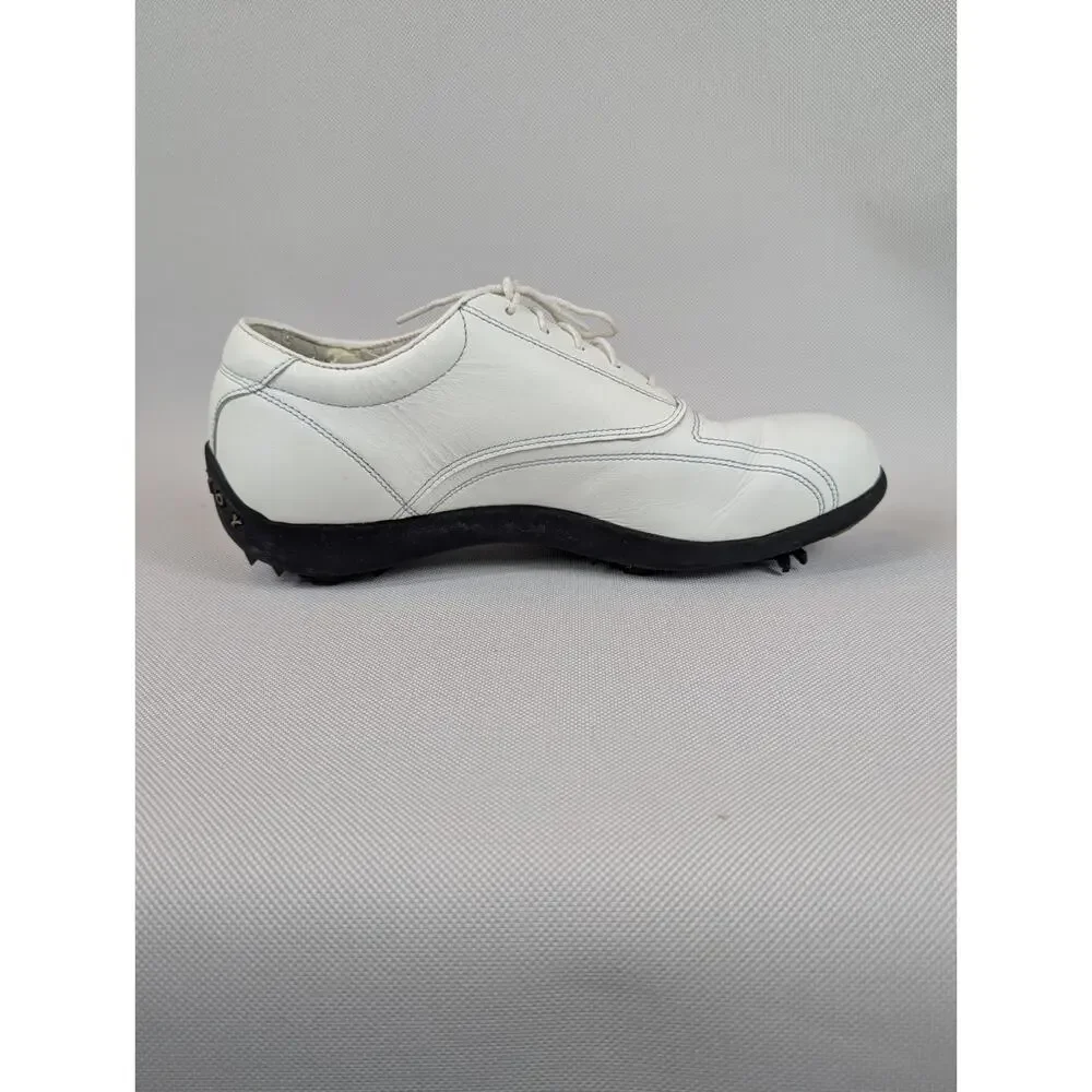 FOOTJOY LoPro Collection White Golf Shoes Rubber Spikes 97011 Women's SZ 6.5 M